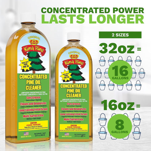 King Pine 8 Oz Concentrated Pine Oil Multi-Surface Cleaner Industrial Strength, Gold, Fl