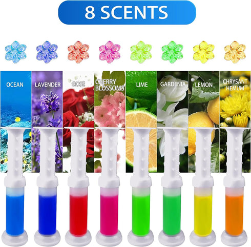 8Pcs Flower Stamp Toilet Gels, Toilet Stain Removal Cleaning Air Freshener, Toilet Scent Fresheners