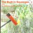 2 in 1 Floor Scrub Brush Grout Brush with 57.8" Long Handle, 120° Rotatable Shower Tile Grout Scrubber, Orange