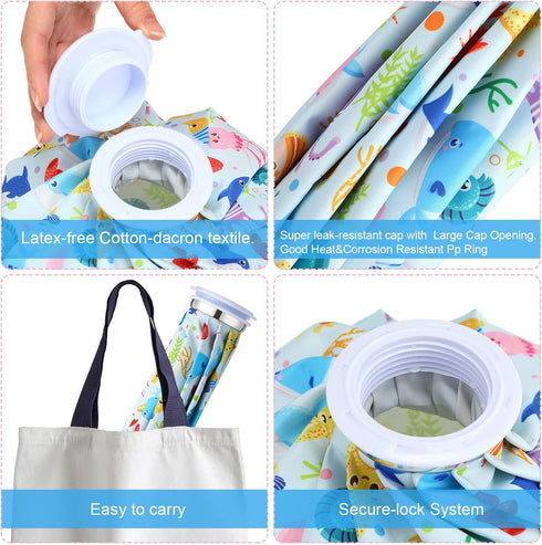 Nuanchu 3 Pieces Ice Bags for Injuries - Reusable Hot Cold Water Bag, 6, 9, 10 Inches for Pain Relief