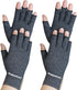 2 Pairs Arthritis Gloves, Hand Compression Gloves for Pain Relief, Driving Fingerless Gloves (Black)