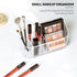 YOHOM Small Clear Makeup Organizer Tray, 9-Compartments Vanity Cosmetic Brush Holder Storage Box with 2 Dividers