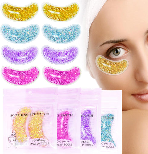 Reusable Under Eye Patches for Puffy Eyes, Ice Gel Eye Pad Cooling Eye Patch Hot Cold Therapy Eye Mask, 8 Pack