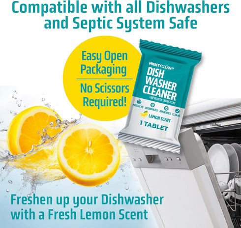 Dishwasher Cleaner and Deodorizer 24 Pack - 1 Year Supply of Deep Clean Tablets for Dishwasher