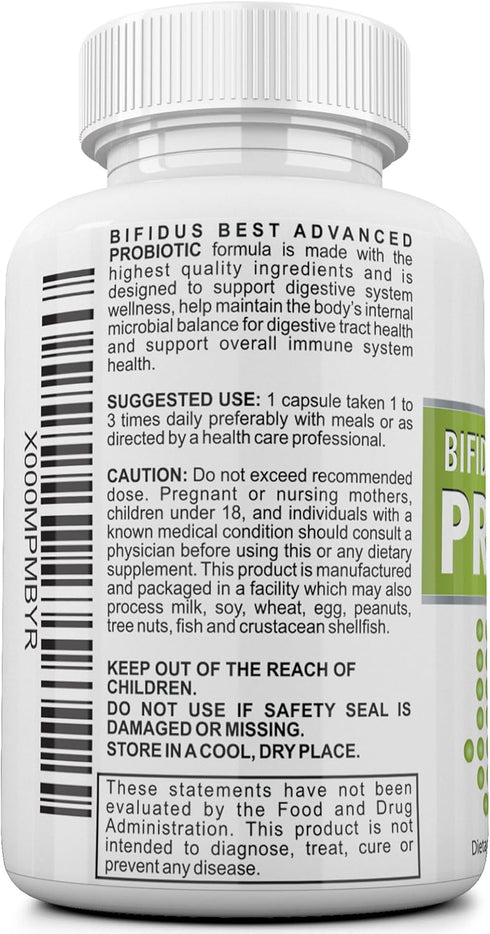 Fast Natural Bloating Relief - Bifidus Best Advanced Probiotic, 60 Day + Kombucha Guide