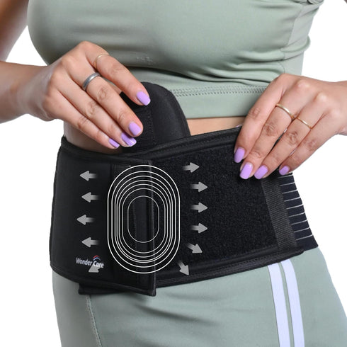 Wonder Care Umbilical Hernia Support Belt, Abdominal Binder for Belly Button Hernias, Hernia Pain Relief Brace (XL)