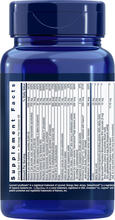 Life Extension Two-Per-Day High Potency Multi-Vitamin & Mineral Supplement, Gluten-Free, Non-GMO, 120 Tablets