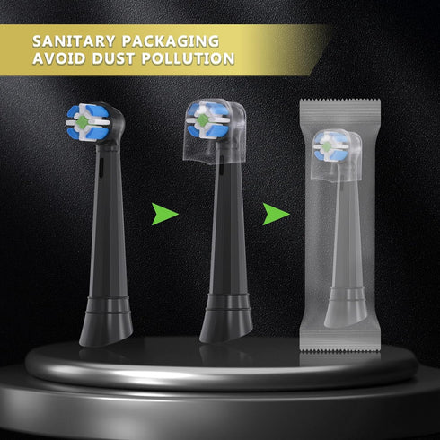 Compatible with Oral-B iO 3/4/5/6/7/8/9/10 Series, 10 Pack Replacement Brush Heads for Electric Toothbrush (Black)