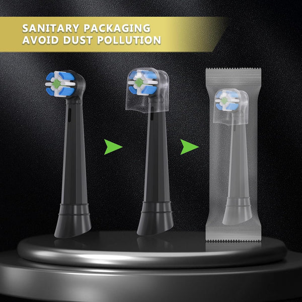 Compatible with Oral-B iO 3/4/5/6/7/8/9/10 Series, 10 Pack Replacement Brush Heads for Electric Toothbrush (Black)