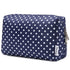 Narwey Cute Makeup Bag, Travel Cosmetic Organizer with Compartments for Women Girls in Large Polka Dot Design