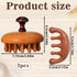 Trinkrittey 2 Pack Wooden Scalp Massager Comb Wooden Hair Brush Head Gua Sha Brush Hair Scrubber Portable Handheld