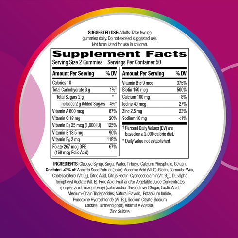 Centrum MultiGummies Gummy Multivitamin for Women, 170 Count, Assorted Fruit Flavor, Vitamin D3, B Vitamins,