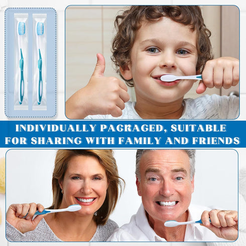 100 Pcs Prepasted Disposable Toothbrushes, Individually Wrapped Soft Bristle Travel Toothbrush for Camping, Guestroom,