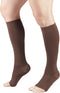 Truform 20-30 mmHg Compression Stockings, Knee High Length, Open Toe, Brown, Large