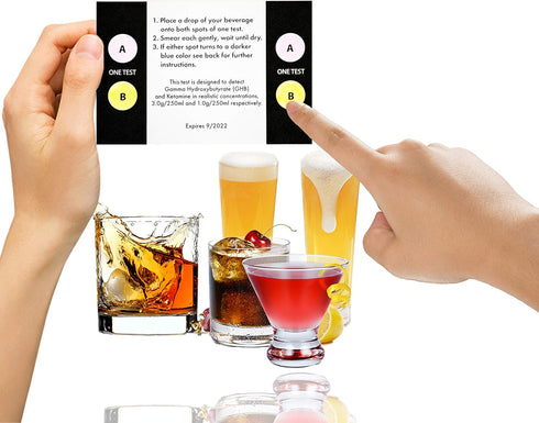 TEST MY DRINK 10 20 Strips - Tests. Test Your Drink or Beverage. Escape Drink Spiking. Detect GHB or KETA Using The