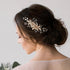 SWEETV Flower Bride Wedding Hair Comb - Pearl Bridal Hair Accessories, Crystal Jewelry Leaf Gold Headpiece