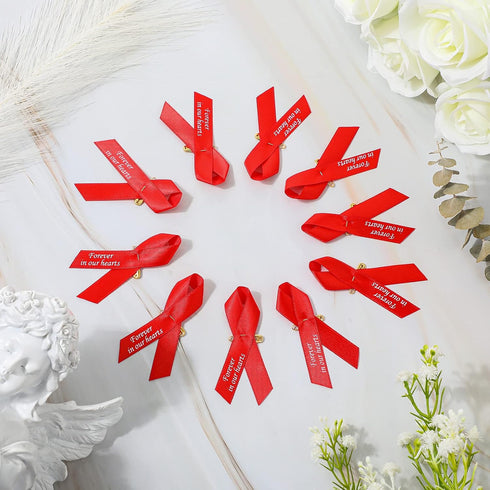 50 Pcs Funeral Ribbons, Classic Memorial Ribbon with Safety Pins for Mourning Remembrance Day Funeral Event