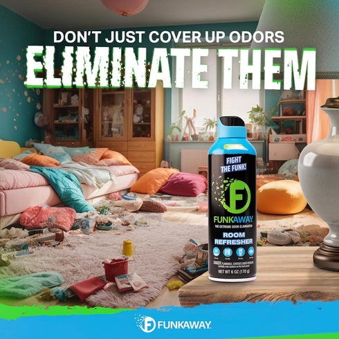 FunkAway Extreme Odor Eliminating Room Refresher AeroSpray, 6 oz., Removes Musty and Stinky Odors