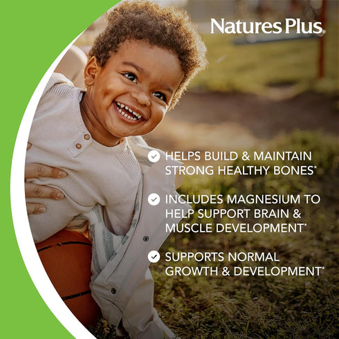 NaturesPlus Animal Parade Calcium, Vanilla Sundae Flavor - 90 Animal-Shaped Chewable Tablets, Promotes Healthy Bones