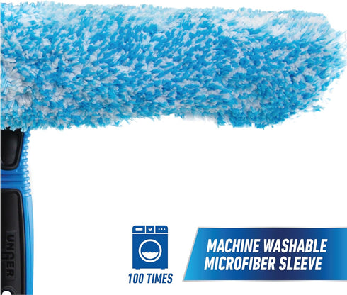 Unger Professional 14" Window Scrubber, Reusable Microfiber Sleeve for Glass and Window Cleaning