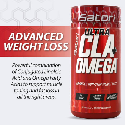 iSatori Ultra CLA - Omega 3 6 9 Safflower Oil Fish Oil Conjugated Linoleic Acid - Stimulant Free Dietary Supplement for