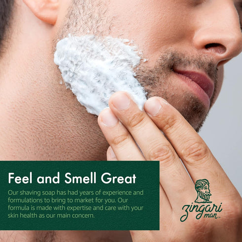 Zingari Man - The Unscented Shave Soap - Smooth Glide Grooming Accessories for Men - Super Strength No Bump Cream and Skin Tight Lotion for the Sophisticated Young or Old Man - 5oz Jar