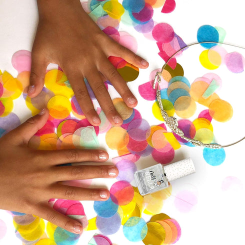 MISS NELLA PARTY COLLECTION 3-3 Peel Off, Odour Free Glitter Nail Polishes Pack - Blue, Clear & Coral