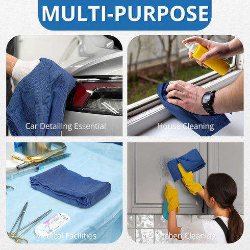 Surgical Towels for Cleaning, Huck Towels 12 Pack, 100% Cotton, Size 16x26, Super Absorbent Cleaning Rags
