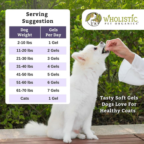Wholistic Pet Organics Krill Oil for Dogs, Omega 3 Supplement for Itching Skin Relief & Joint Health
