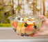 GOLDEN APPLE Disposable Plastic Serving Bowls, 32oz-10sets with Lids, Large Clear Salad Containers