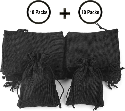 Burlap Drawstring Bags Set - 20 Sacks for Small Favor, Gift, Treat, Goodie, Jewelry, Mini Decor, Craft, Candy, Tea