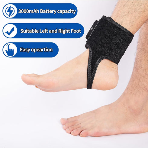 Settings Cordless Ankle Heating Pad, Red Light Ankle Massager for Pain Relief, Foot Heating Pad for Left Right Feet