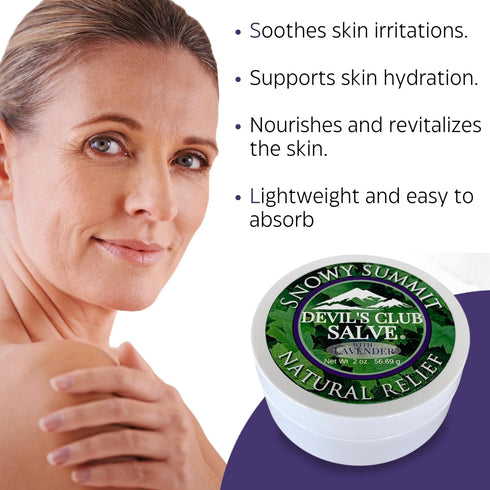 Alaska Devil's Club Lavender Salve - Handmade Skin Care Ointment with Lavender, Natural Muscle Rub - 2 oz, Made in USA