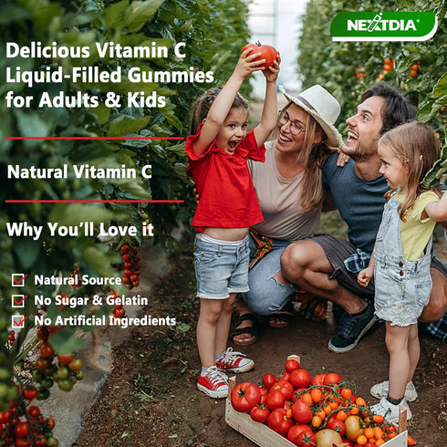 Whole Food Vitamin C Gummies for Adults & Kids, 2 Pack, Zero Sugar, 100% Natural, Immune & Collagen Support