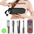 SS Hair Tools Travel Bag and Heat Resistant Mat for Hot Tools, Portable Leather Curling Iron Case for Women, Black