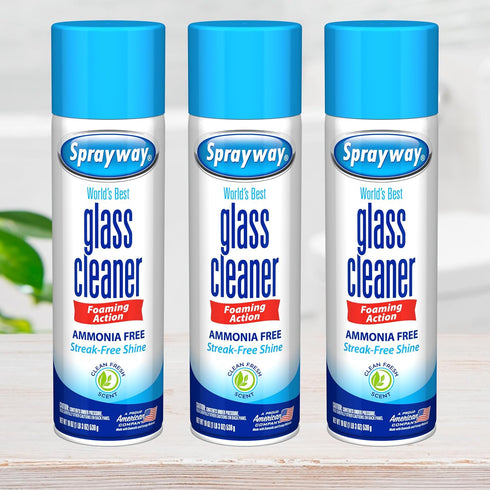 Sprayway Glass Cleaner Foam Action Cleaner 19 oz with Cleaning Cloth in Packaging (3 Pack)
