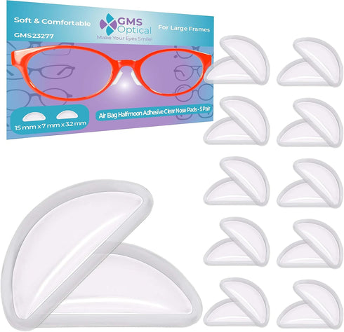 GMS Optical Adhesive Anti-Slip Halfmoon Air Bag Cushion Silicone Nose Pad Reduce