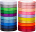 LIUYAXI 20 Colors Satin Ribbon, 100 Yard, 2/5" Wide, Perfect for Gift Wrapping, Crafts, Hair Bows