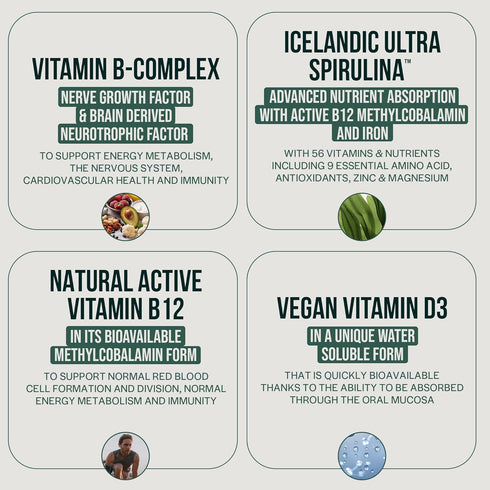 Orlo Immunity Boost Multivitamin Spray - Spirulina, Bioactive Vitamin B Complex, B12 & Vitamin D3 for Energy