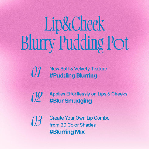 Lip&Cheek Blurry Pudding Pot - Blushed Moment - Crush - Buildable Lightweight Makeup Blush - 5g