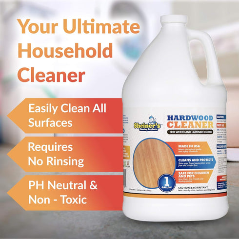 Sheiner's Hardwood Floor Cleaner, Laminate Floor Cleaner, Household Supplies, for Deep Cleaning of Wood, Natural and Engineered Flooring, pH Neutral and Non Toxic, 1 Gallon