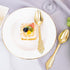 WDF 100 Piece Gold Plastic Spoons, 6.93 Inch Heavy Duty Disposable Silverware for Dessert Cake, Party or Daily Use