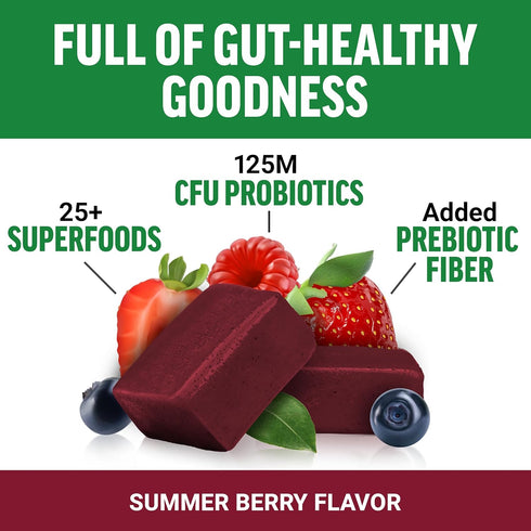 FORCE FACTOR Smarter Greens Superfood Chews, 3-Pack, 180 Chews with Probiotics, Antioxidants, Fiber for Digestion and