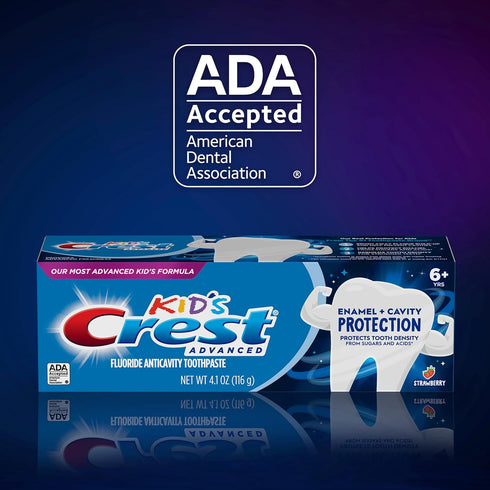Crest Kids Advanced Toothpaste, Enamel + Cavity Protection with Fluoride, Anticavity, 4.1oz (Pack of 3)