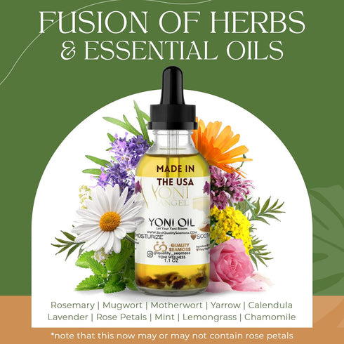 USA Made Yoni Oil, Restores pH Balance, Relieves Drynesss Mint Fresh Feminine Care Oil, Reduces Odor, All Natural
