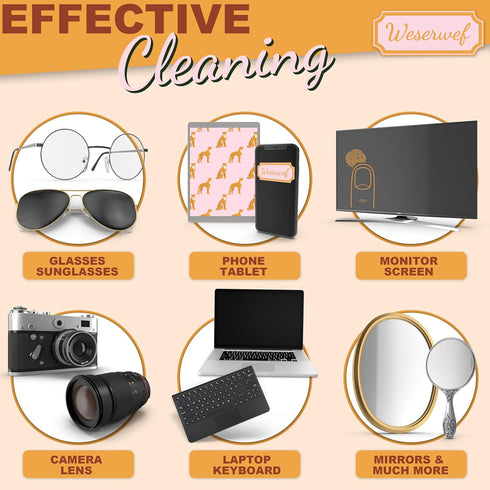WESERWEF 12" 12", Design Microfiber Glasses Cleaning Cloth Premium Cleaning Cloth for Eyeglasses, Screens, Tablets