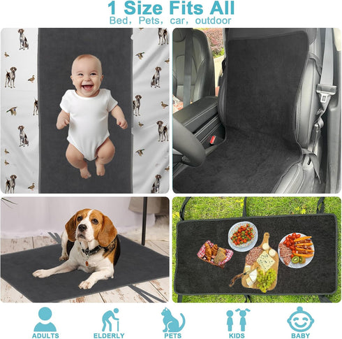 Waterproof Wheelchair Pad, Reusable Incontinence Underpad Fastened to Wheelchair for Adults and Kids