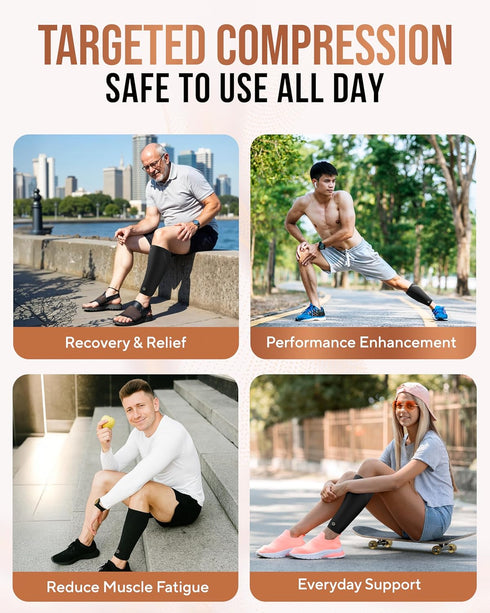 TheraCopper Copper Calf Compression Sleeve Premium Copper Compression Shin Sleeve for Men & Women Breathable & Non-Slip