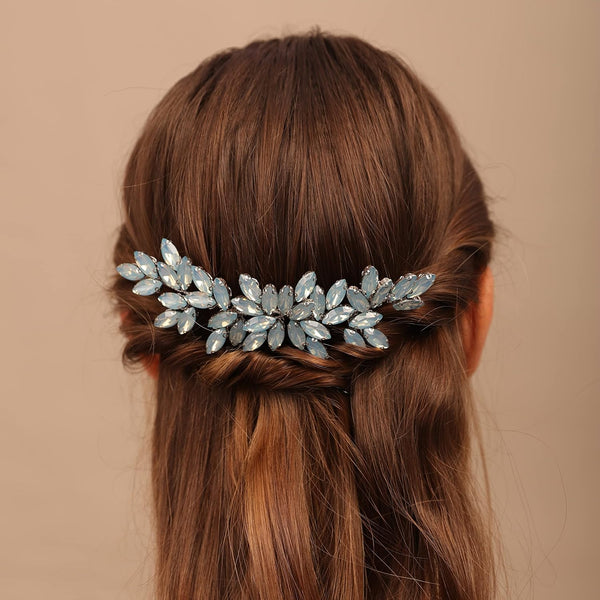 Women Dainty Simple Full Rhinestones Bride Wedding Hair Comb Luxurious Shiny Bridal Side Hair Accessories