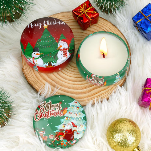 Set 2 Packs 2.5 oz Christmas Candles - Scented Candle Gift for Women, Candles for Home Scented, Stress Relief